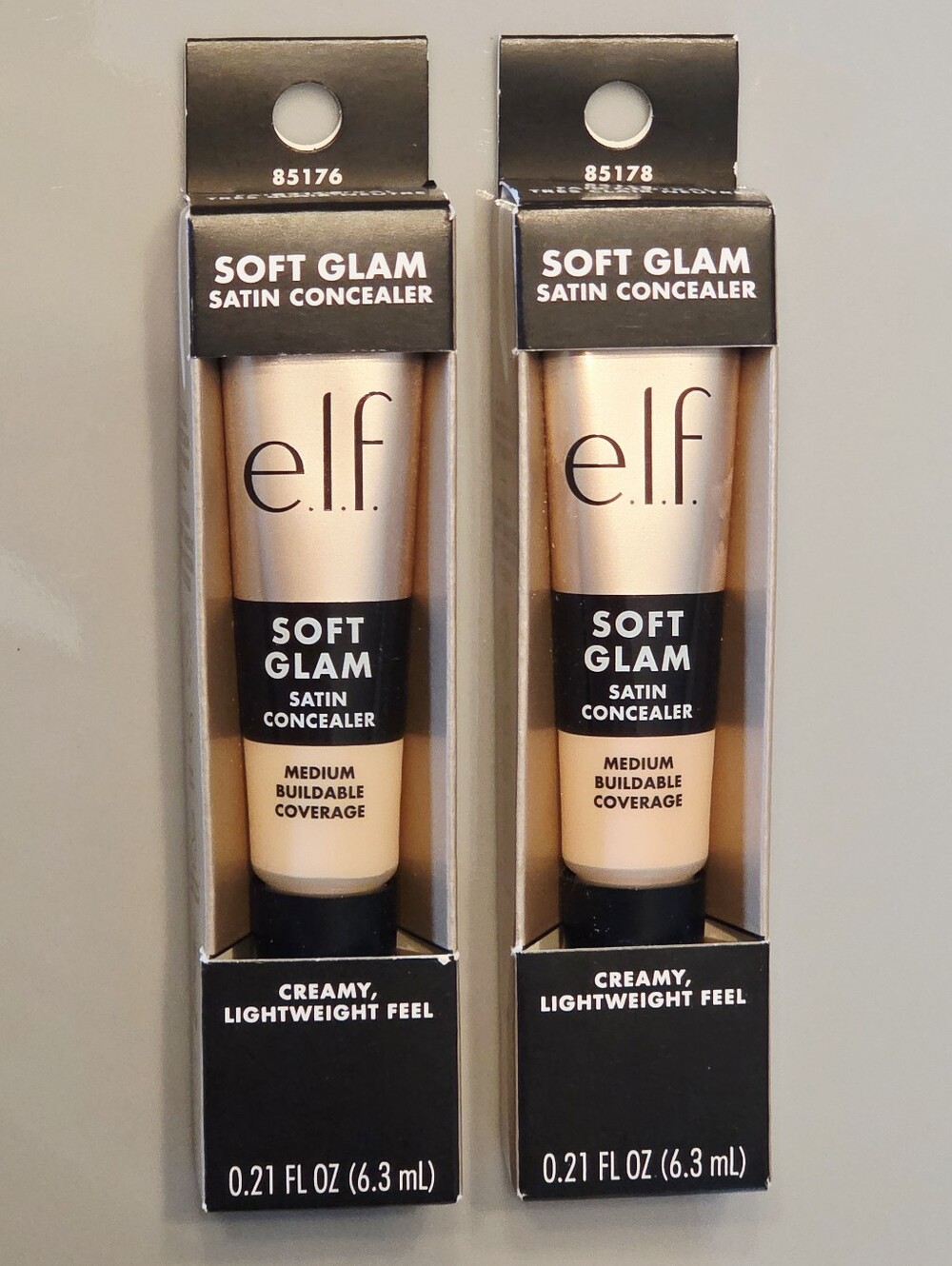 e.l.f. Soft Glam Satin Concealer 2pc Fair Neutral Medium Buildable Coverage NIB